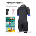 Enfants 3/2 mm arrière zip shorty wetsuit noir / bleu